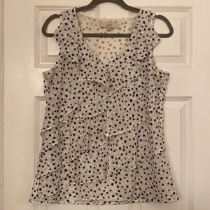 Classy ruffle tank top.